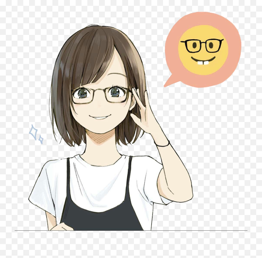 Tyan Cute Kawaii Ftestickers Emoji Emot - Anime Wow Emoji,Genius Emoji