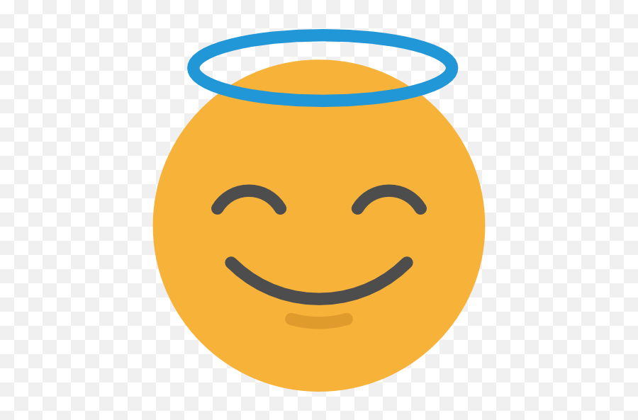Angel Emoticons Emoji Feelings Smileys Icon - Smiley,Angel Emoji Png
