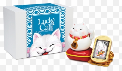 2020 1oz Tuvalu Lucky Cat 9999 Silver Proof Coin - Emoji