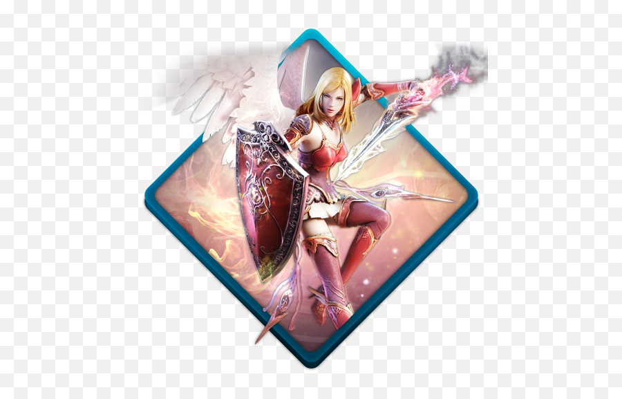 Aion Templar Icon Water Gaming Iconset Tooschee - Animation Girls With Bow And Arrows Emoji,Sword And Shield Emoji