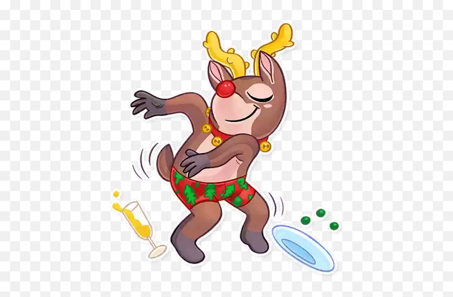 Feliz Año Nuevo Whatsapp Stickers - Cartoon Emoji,Deer Emojis