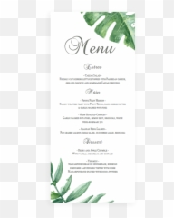 Tropical Leaves Wedding Menus Template - Tf1 Calligraphy Emoji,Custard Emoji