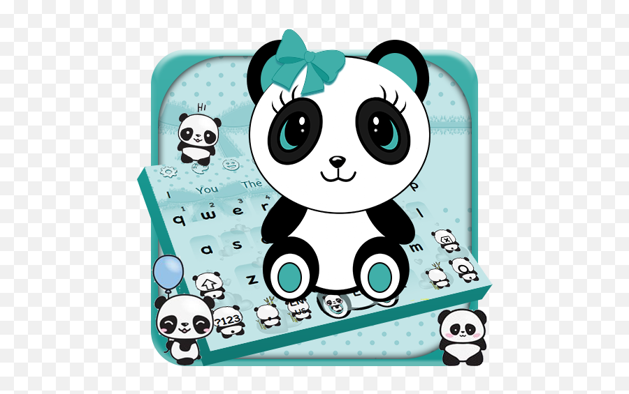 Kawaii Baby Panda Keyboard Theme - U200c Google Play Dot Emoji,Panda Emoji Keyboard