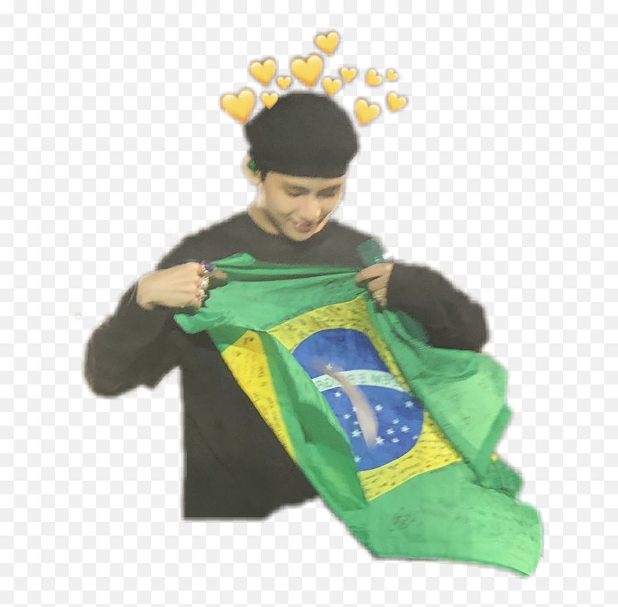 Bts Btstaehyung Brasil Brazil - Taehyung With Brazilian Flag 2019 Emoji,Brazil Emoji