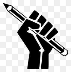 Fist Sign Vector Drawing - Pen In Hand Logo Emoji