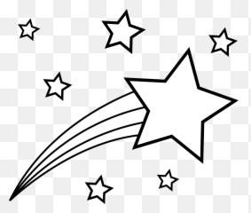 Black And White Stars Clipart - Shooting Coloring Page Emoji