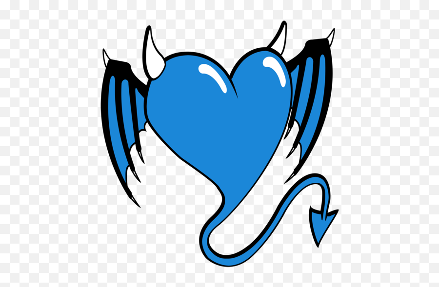 Blue - Love Devil And Angel Drawing Emoji,Angel Devil Emoji