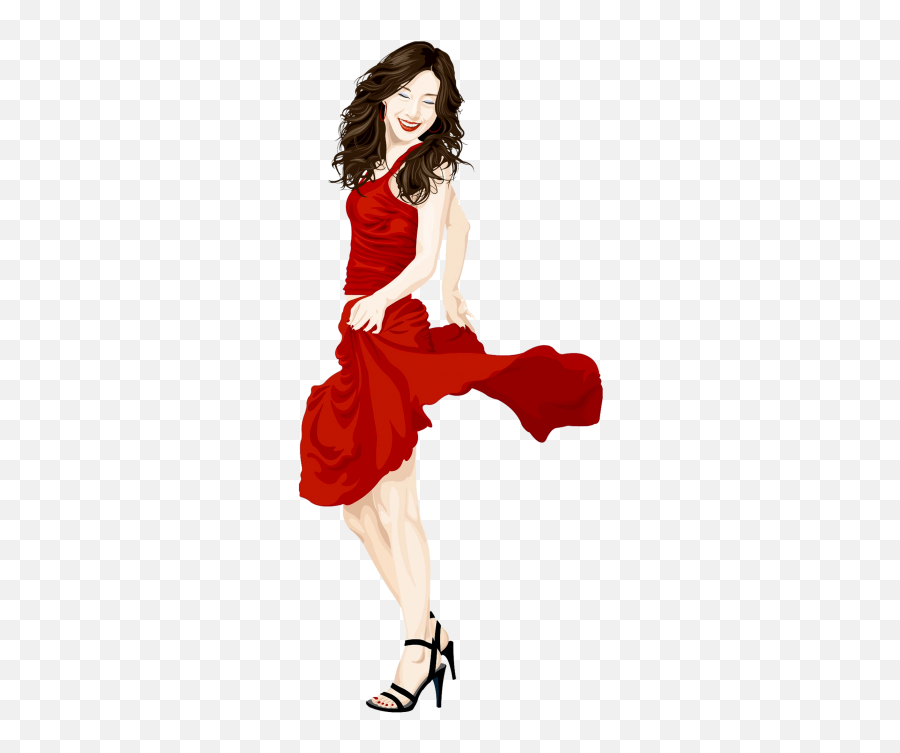 Glamour Lady In Red Dress Png Image - Lady Red Dress Png Emoji,Salsa Lady Emoji