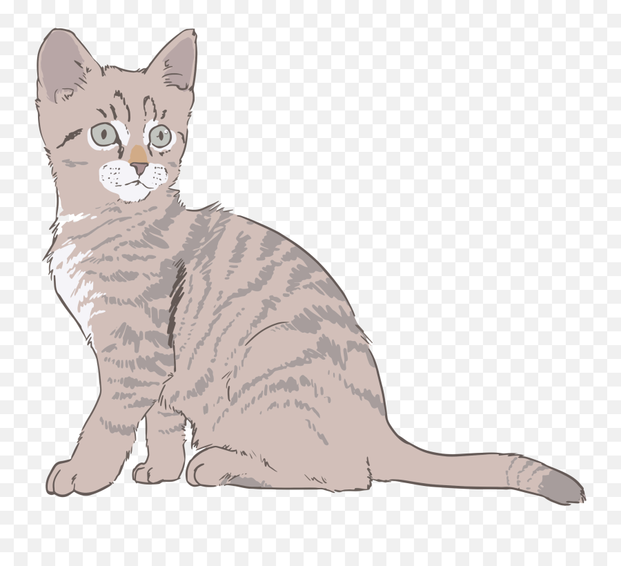 Kitten Vector Clipart Image - Cat Drawing With Color Emoji,Cute Emoticons