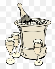 Custom Champagne On Ice Sticker Png Download - Champagne Champagne Clip Art Emoji,Clinking Glasses Emoji
