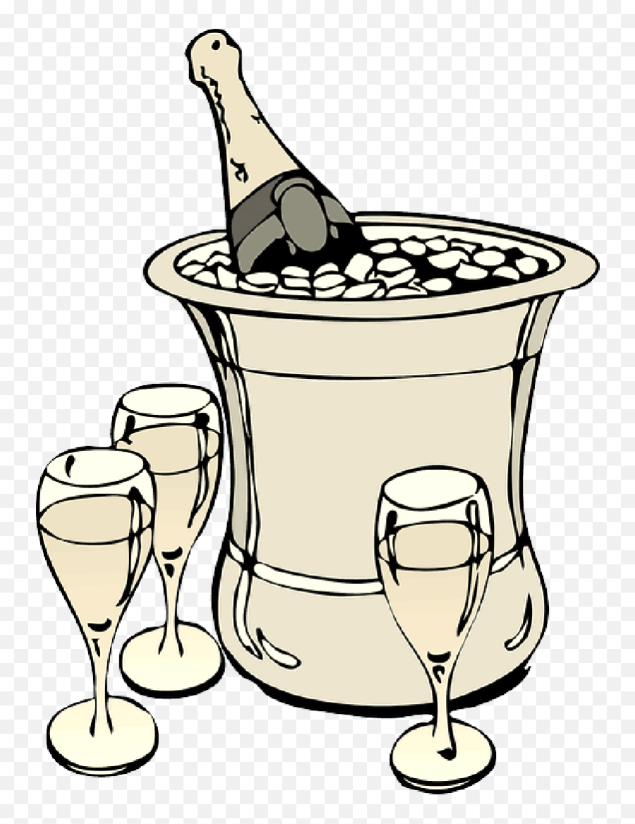 Custom Champagne On Ice Sticker Png Download - Champagne Champagne Clip Art Emoji,Clinking Glasses Emoji