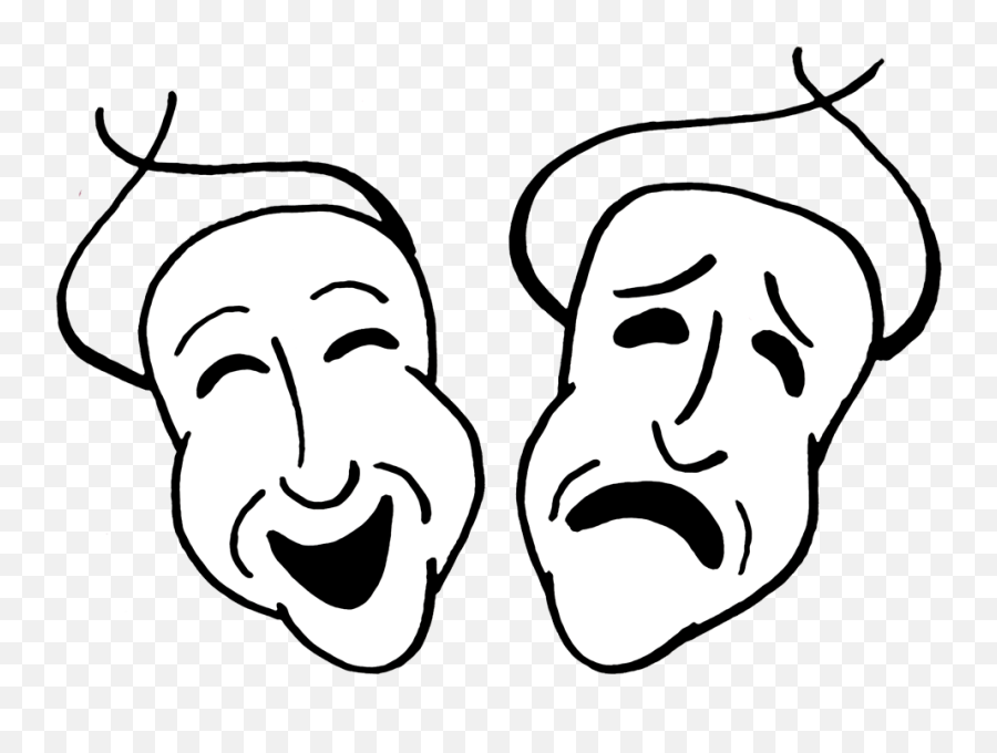 Mime Drawing Drama Line Transparent - Clipart Comedy Tragedy Masks Emoji,Comedy Tragedy Emoji