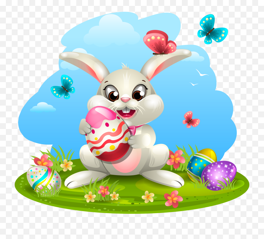 Download Egg Eggs Decorating With Bunny Easter Clipart Png - Happy Easter My Son Quotes Emoji,Easter Bunny Emoticon Free
