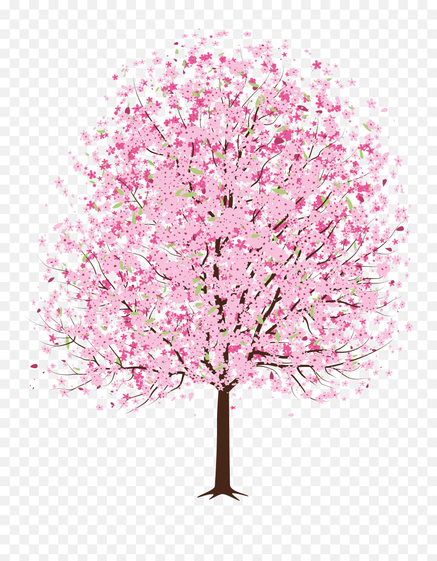 Download Pink Deco Blossom Cherry Tree Spring Clipart Png Emoji,Cherry Blossom Emoticon