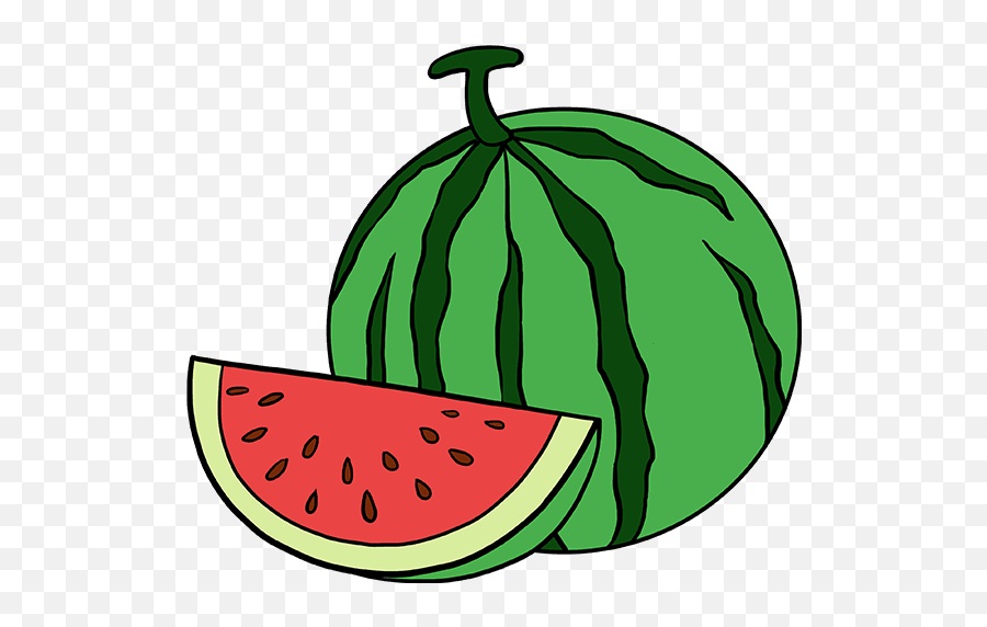 How To Draw A Watermelon - Watermelon Easy Food To Draw Emoji,Watermelon Emoji