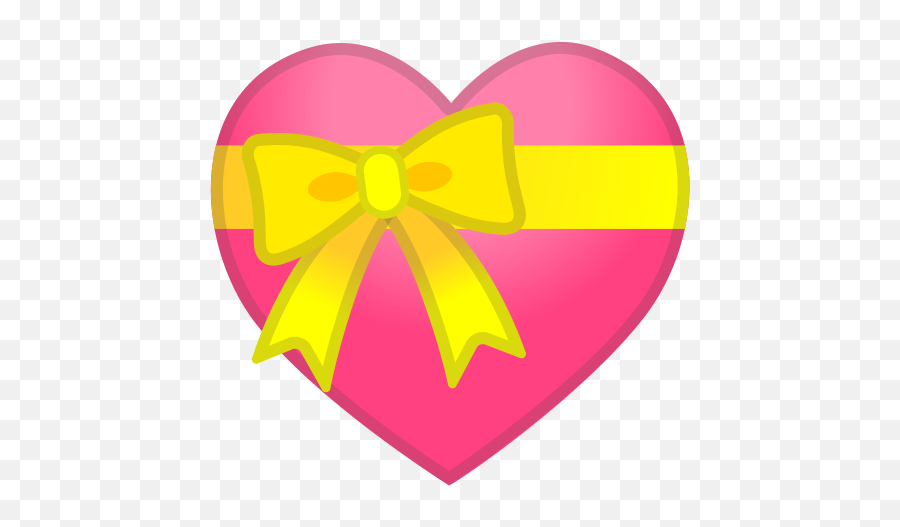 Heart With Ribbon Emoji - Emoji Heart With Yellow Ribbon,Emoji Ribbon