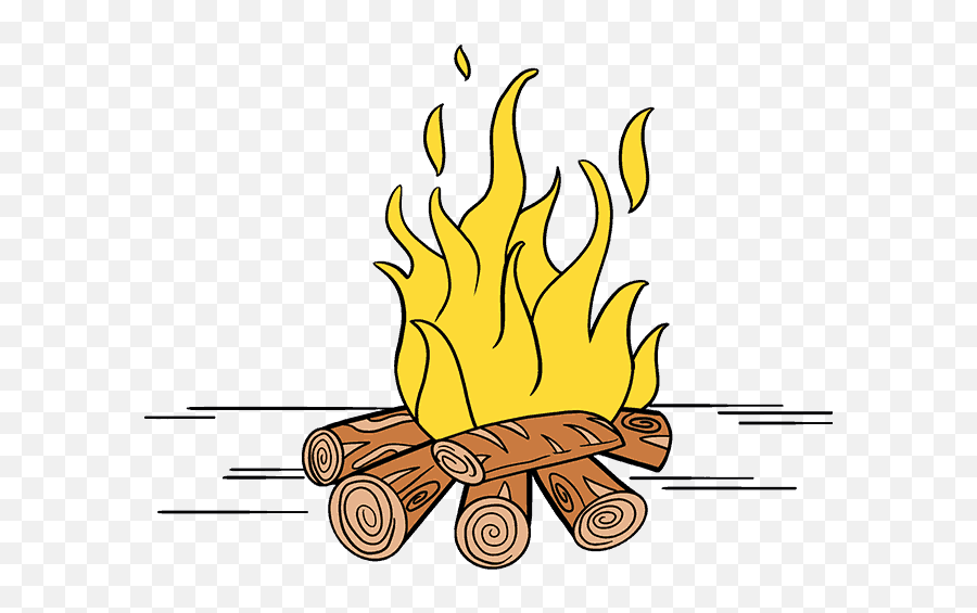 How To Draw A Fire In A Few Easy Steps - Draw A Cartoon Fire Emoji,Bonfire Emoji