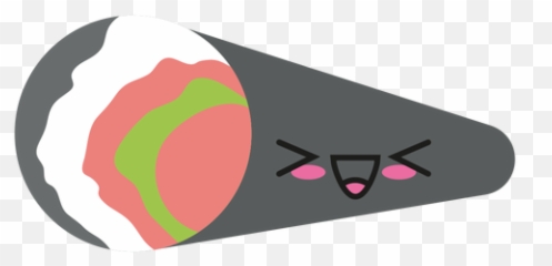 Kawaii Face Temaki Sushi - Illustration Emoji,Seafood Emoji
