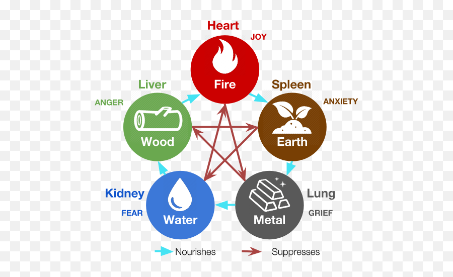 Five Phases Theory In Chinese Medicine - Five Phases Chinese Medicine Emoji,Fire Emotion