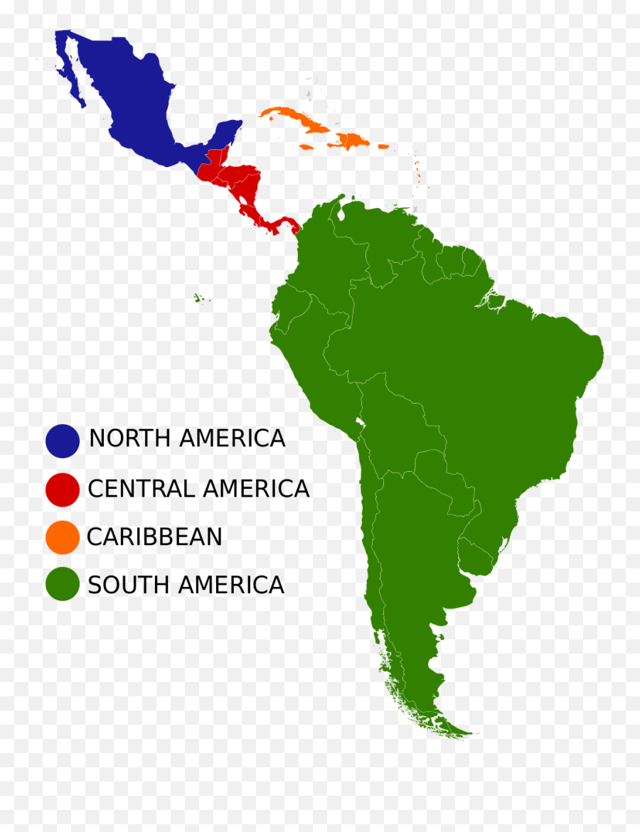 Latin America Regions - Latin America Map Emoji,North America Emoji