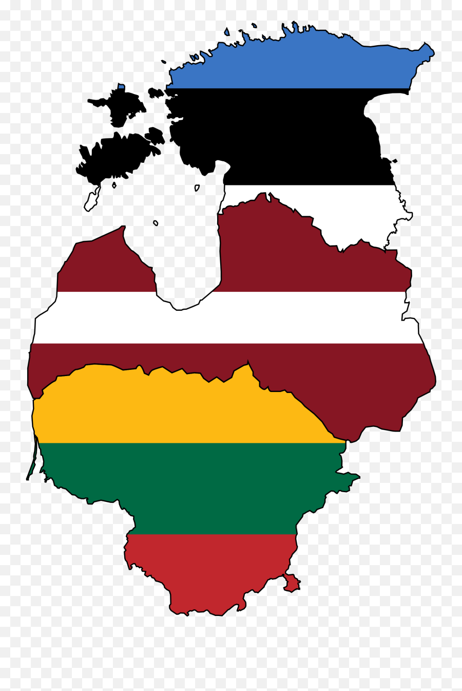 Baltic States Flag Map - Baltic States Flags Emoji,Soviet Flag Emoji