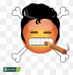 Horror Emoji Mit Knochen Und Breitem Grinsen Whatsapp Sim - Whatsapp,Mlg Emojis