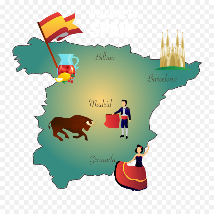 Happy Hour Spanish Clipart - Spain Map Clipart Emoji,Happy Hour Emoji