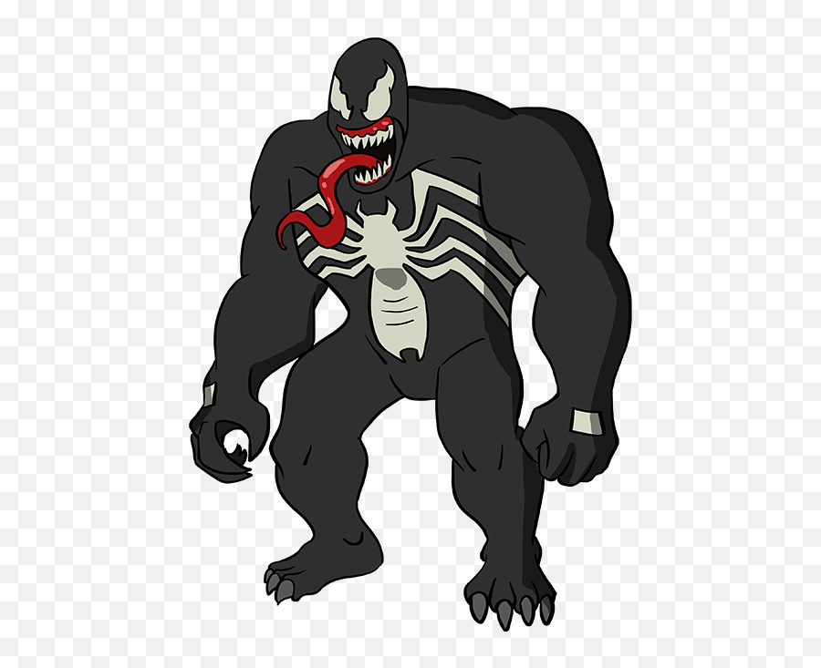 How To Draw Venom - Draw Venom Full Body Step Emoji,Venom Emoji