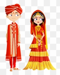 Groom Clipart Emoji Bride Transparent - Indian Wedding Couple Vector