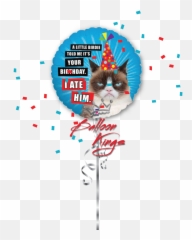 Hb Grumpy Cat - Balloon Happy Birthday Emoji