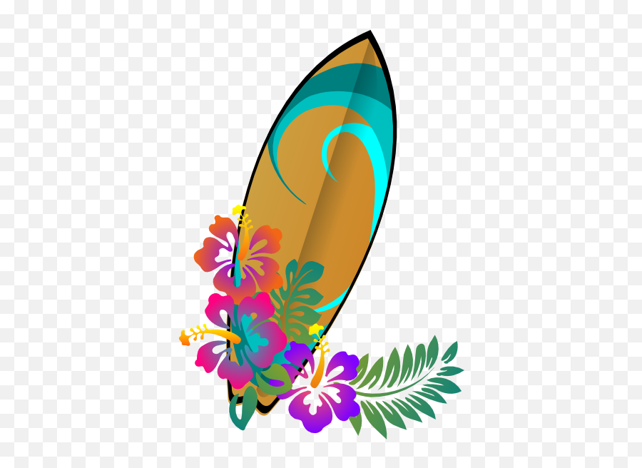 Surfing Clipart Surfboard Hawaii Surfing Surfboard Hawaii - Flower Corner Border Designs Emoji,Surf Emoji