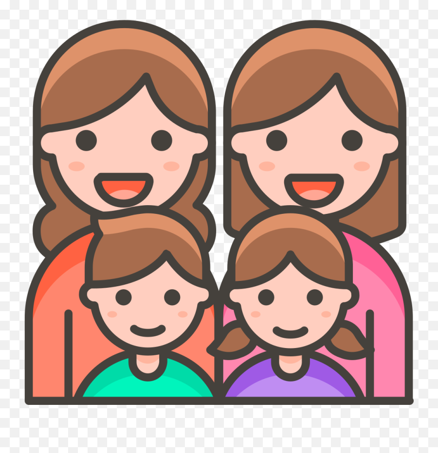 322 - Family Of 4 With 2 Boys Clipart Emoji,Family Emoji