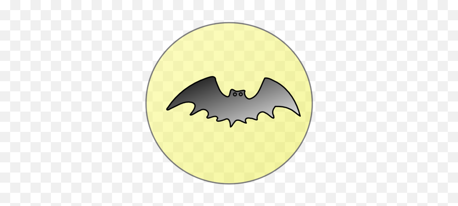 Bat Over Full Moon Vector Drawing - Desene Cu Luna De Halloween Emoji,Bat Emoticon