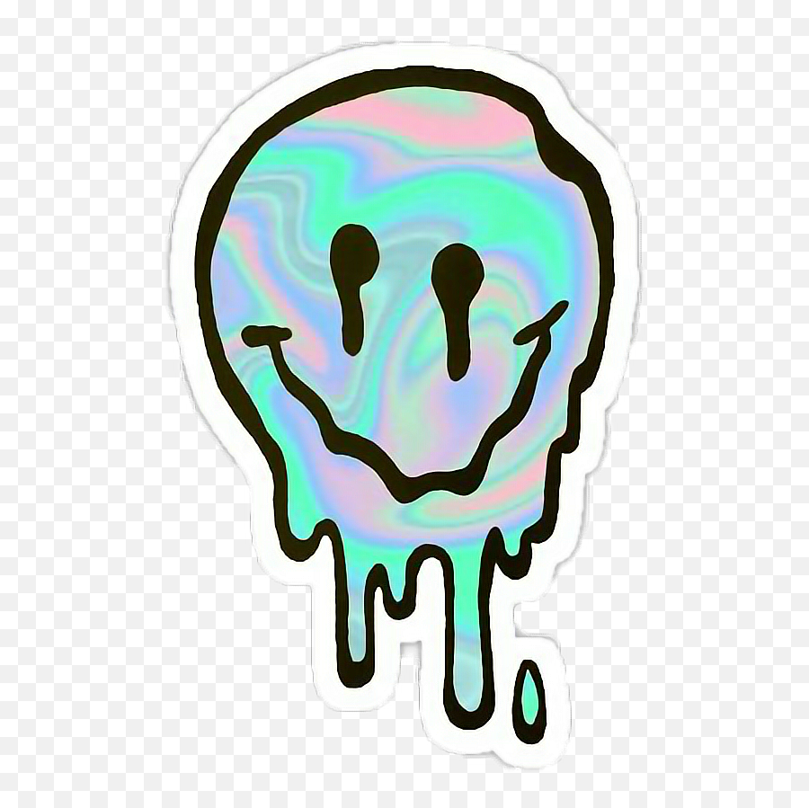 Holographic Tumblr Sticker By - Trippy Smiley Face Emoji,Carita Feliz Emoji