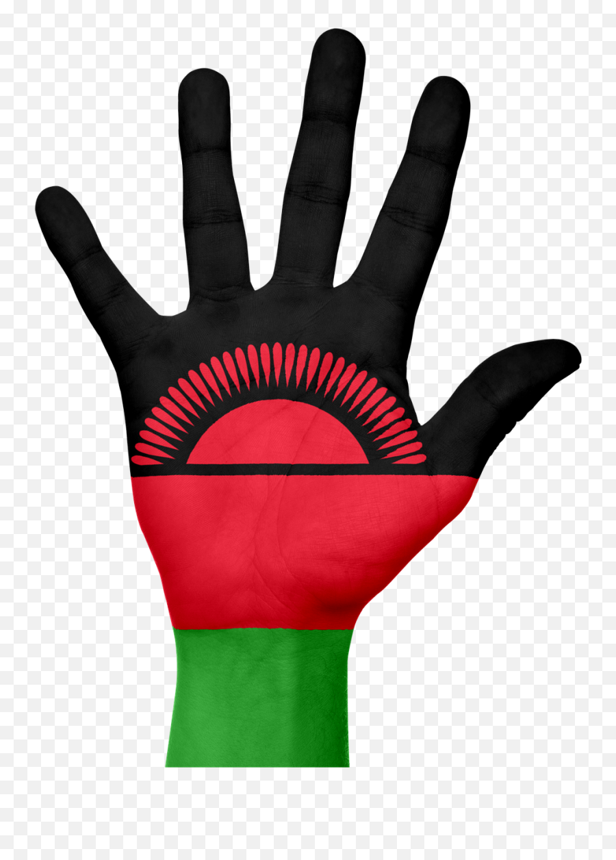 Malawi Flag Hand National Fingers - Australian Flag Hand Png Emoji,Two Fingers Emoji