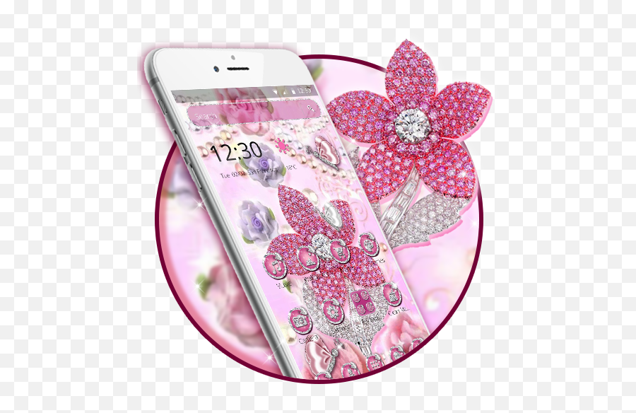 Luxurious Diamond Flower Theme - Violet Flowers Diamond Theme Emoji,Lotus Flower Emoji