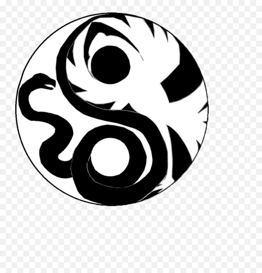 Crane And Snake Yin Yang Clipart - Tai Chi Snake And Crane Emoji,Black And White Yin Yang Emoji