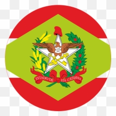 Flag Round In The State Of Santa - Calendário 2020 Catarina Emoji