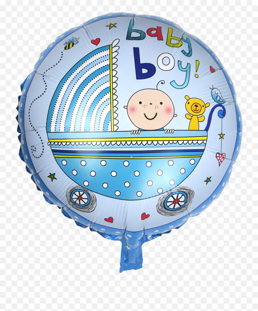 17 Inch Round Baby Boy In Stroller - Balloon Emoji,Baby Stroller Emoji