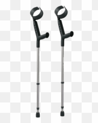 Objects - Forearm Crutches With Closed Cuff Transparent Walking Stick Emoji