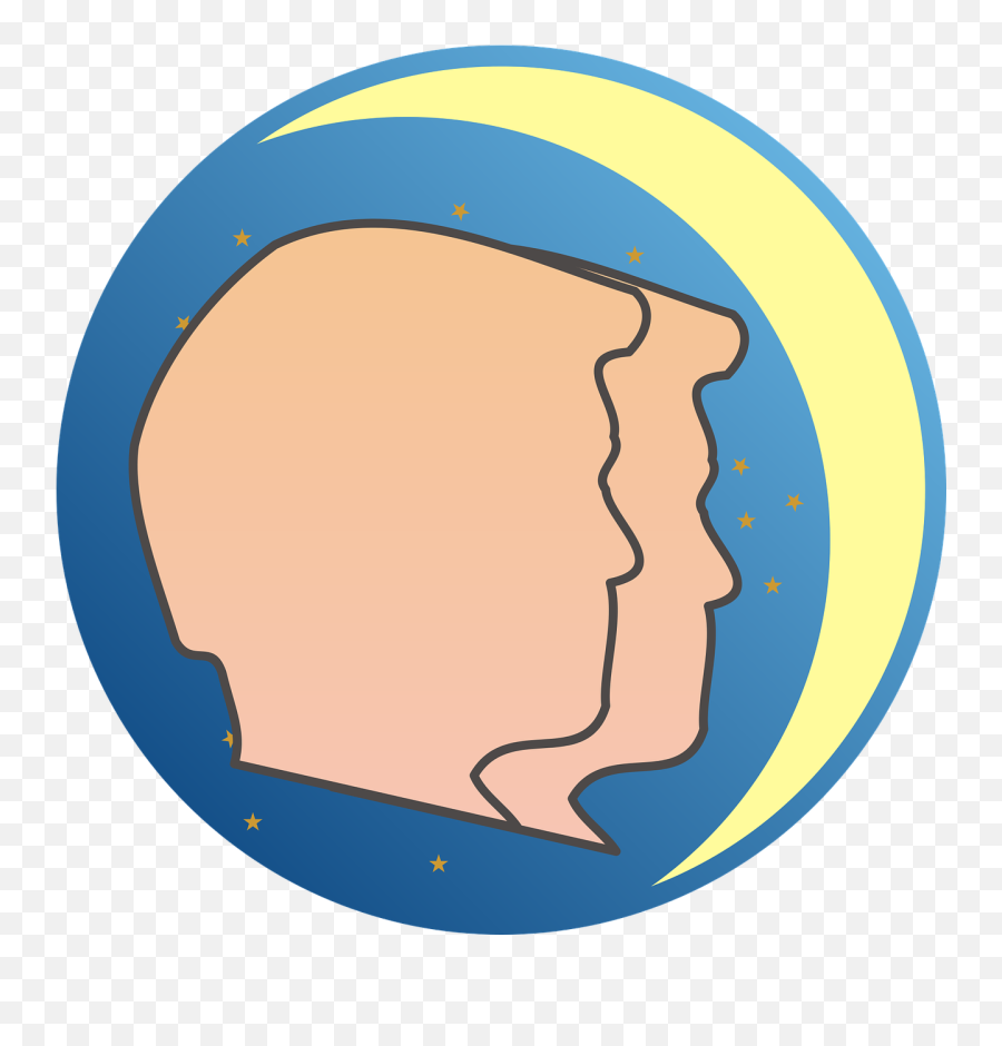 Gemini Zodiac Sign Zodiac Moon Star - Gemini Emoji,Gemini Symbol Emoji