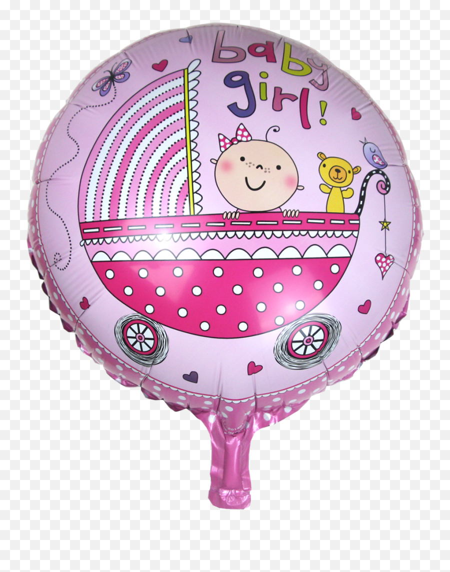 17 Inch Round Baby Girl In Stroller - Balloon Emoji,Emojis Balloons