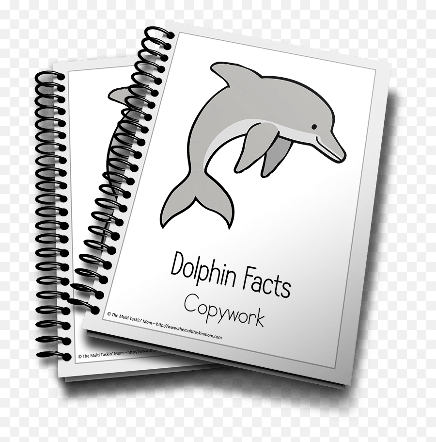 Dolphin Color And Copywork Homeschool - Two Notebooks Emoji,Free And Whale Emoji