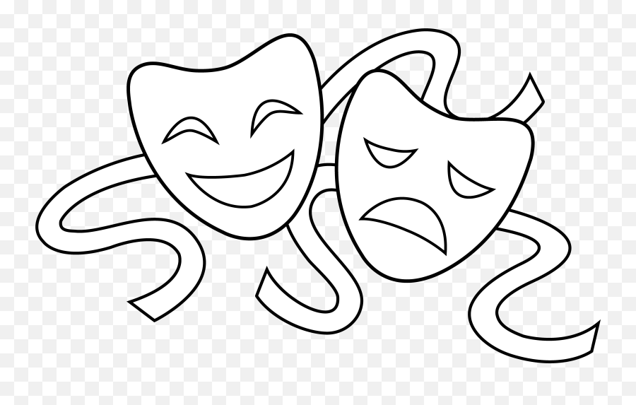 Theatre Clipart Comedy Tragedy Theatre - Theater Mask Coloring Page Emoji,Comedy Tragedy Emoji