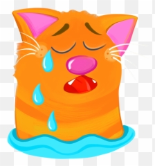 Nice Good Kitty Cat And Penguin - Clip Art Emoji