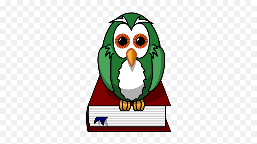 Gufo Verde Che Si Siede Su Un Libro - Cartoon Owl Emoji,Snob Emoji