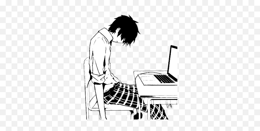 Anime Manga Boy Guy Japanese - Manga Guy Black Hair Emoji,Guy And Piano Emoji