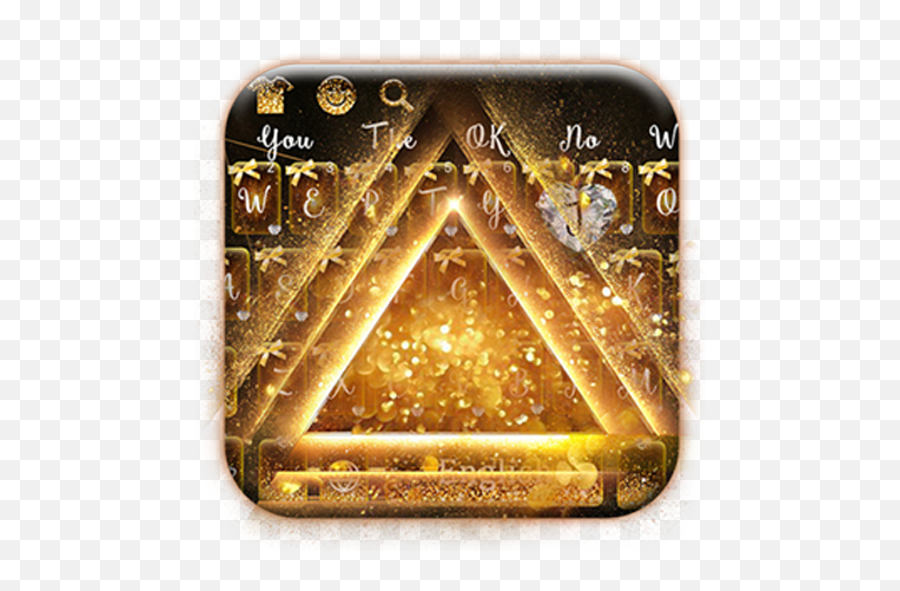 Gold Glittering Black Gold Triangle - Mobile Phone Emoji,Triangle Emoticons