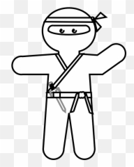Ninja Japanese Cartoon - Clipart Black And White Emoji