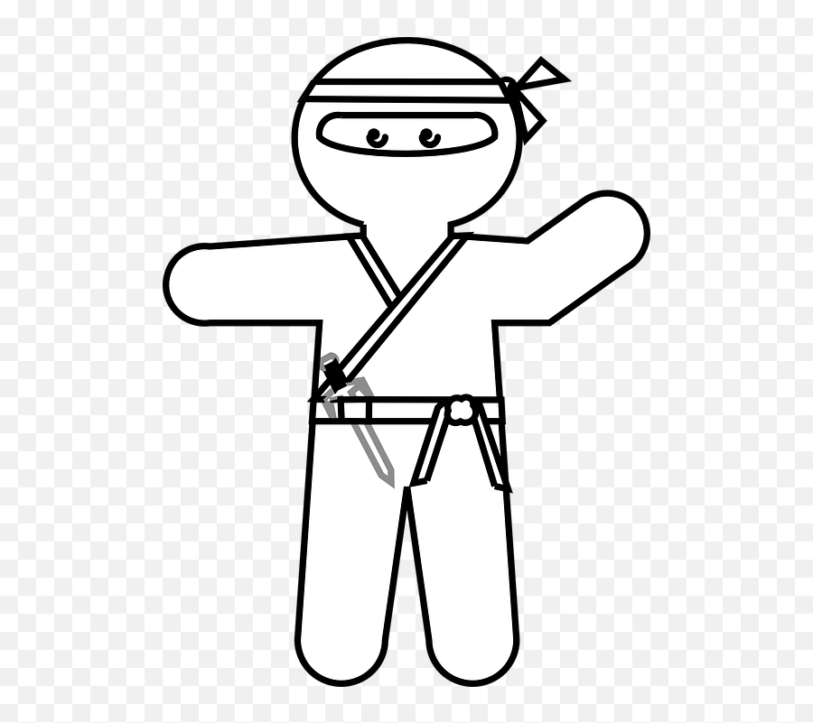 Ninja Japanese Cartoon - Ninja Clipart Black And White Emoji,Japanese Text Emojis